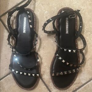 Black Studded Women's Sandals